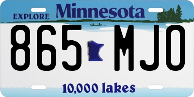 MN license plate 865MJO