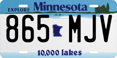 MN license plate 865MJV