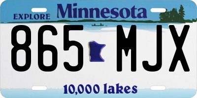 MN license plate 865MJX