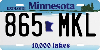 MN license plate 865MKL