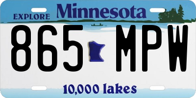 MN license plate 865MPW
