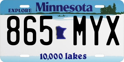 MN license plate 865MYX