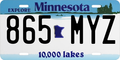 MN license plate 865MYZ