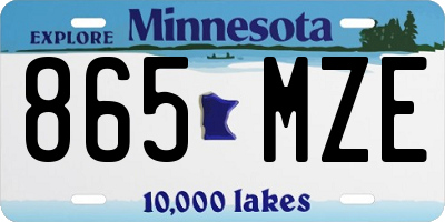 MN license plate 865MZE