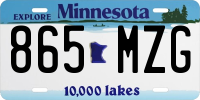 MN license plate 865MZG