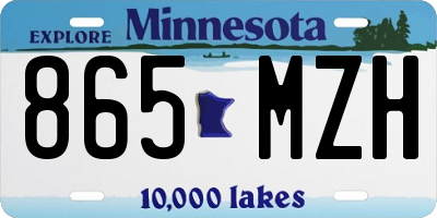 MN license plate 865MZH