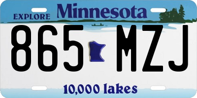 MN license plate 865MZJ