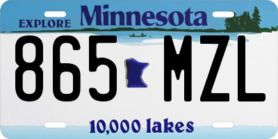 MN license plate 865MZL