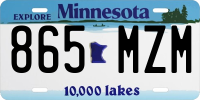 MN license plate 865MZM
