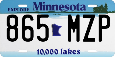 MN license plate 865MZP