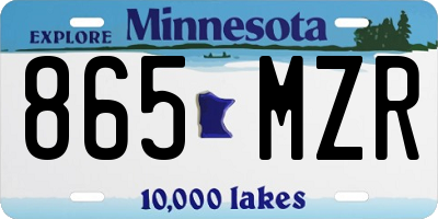 MN license plate 865MZR