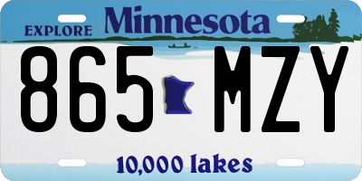 MN license plate 865MZY
