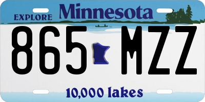 MN license plate 865MZZ