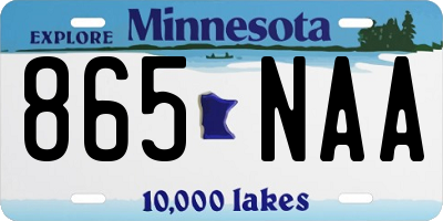 MN license plate 865NAA