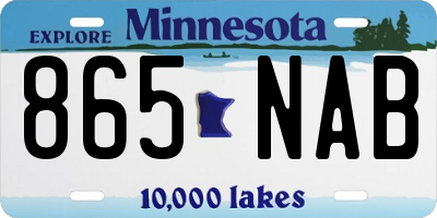 MN license plate 865NAB