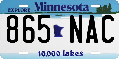 MN license plate 865NAC