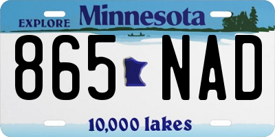 MN license plate 865NAD