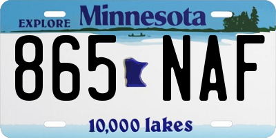 MN license plate 865NAF