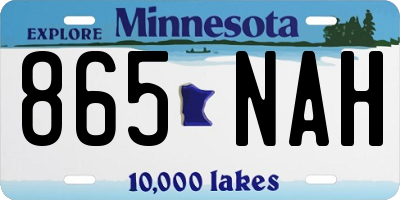 MN license plate 865NAH