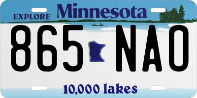 MN license plate 865NAO