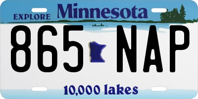 MN license plate 865NAP