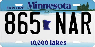 MN license plate 865NAR