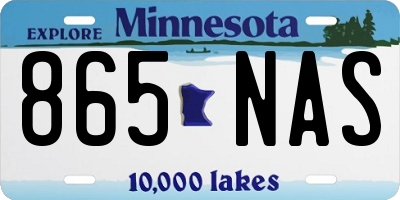 MN license plate 865NAS