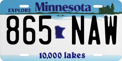 MN license plate 865NAW