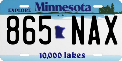 MN license plate 865NAX