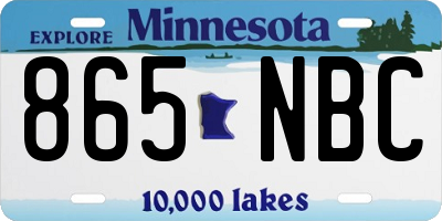 MN license plate 865NBC
