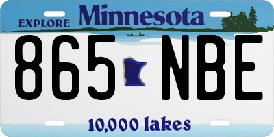 MN license plate 865NBE