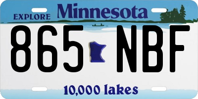 MN license plate 865NBF