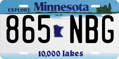 MN license plate 865NBG