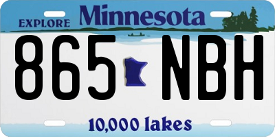 MN license plate 865NBH