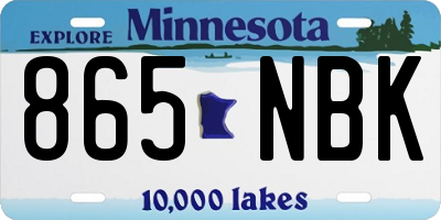 MN license plate 865NBK