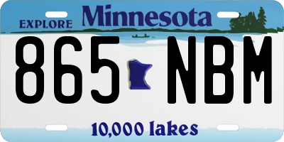 MN license plate 865NBM