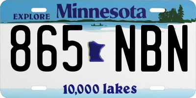 MN license plate 865NBN