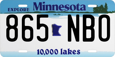 MN license plate 865NBO