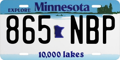 MN license plate 865NBP