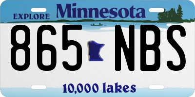 MN license plate 865NBS