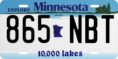 MN license plate 865NBT