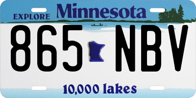 MN license plate 865NBV