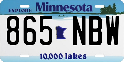 MN license plate 865NBW