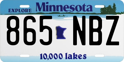 MN license plate 865NBZ