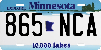 MN license plate 865NCA