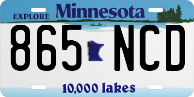 MN license plate 865NCD