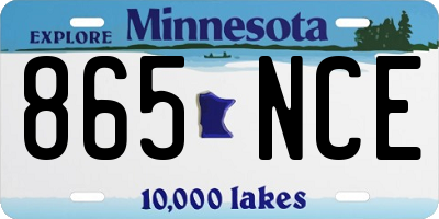 MN license plate 865NCE