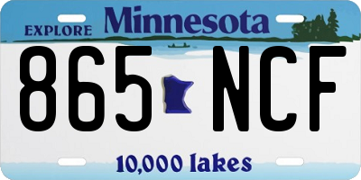 MN license plate 865NCF
