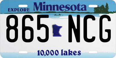 MN license plate 865NCG