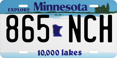 MN license plate 865NCH